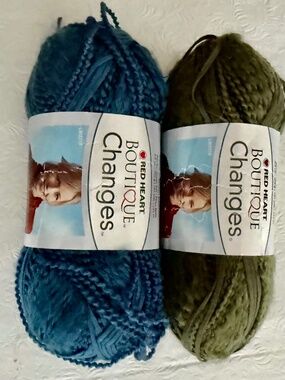 Red Heart Boutique Changes 2 Skeins Blue and Green